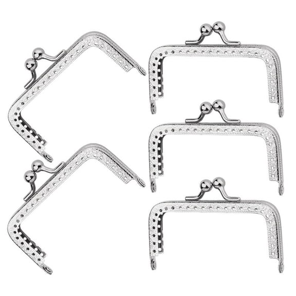 5Pieces Kiss Clasp Lock 85mm Square Arched Metal Purse Frame Clasps Lock for Purse Bag Making, Embossed Coin Bag Frame