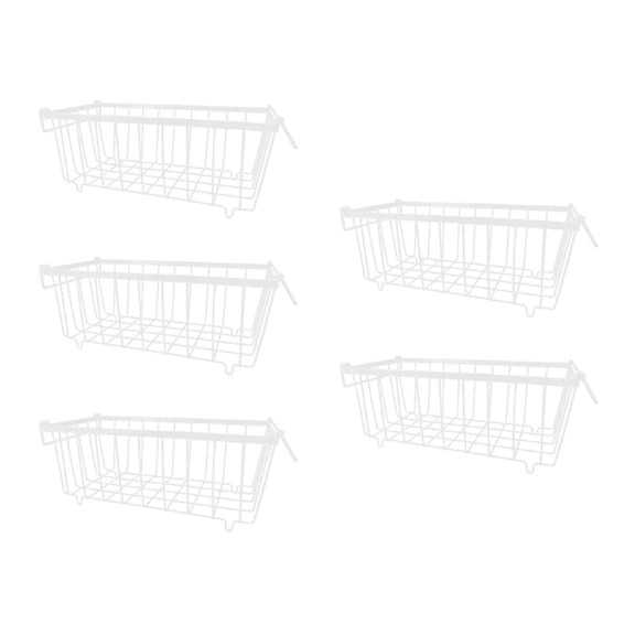 5Pieces Stackable Bins Freezer Organizer Freezer Storage Solution Metal Texture