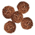 thumbnail image 1 of 5Pieces Wicker Rattan Balls Decorative Orbs Vase Fillers for Craft, Party, Wedding Table Decoration, Aromatherapy Accessories (Brown, 4.72" Dia), 1 of 7