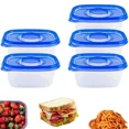 thumbnail image 1 of 5Pk Food Storage Bpa Free Plastic Container Meal Prep Freezer Microwave Reusable, 1 of 1