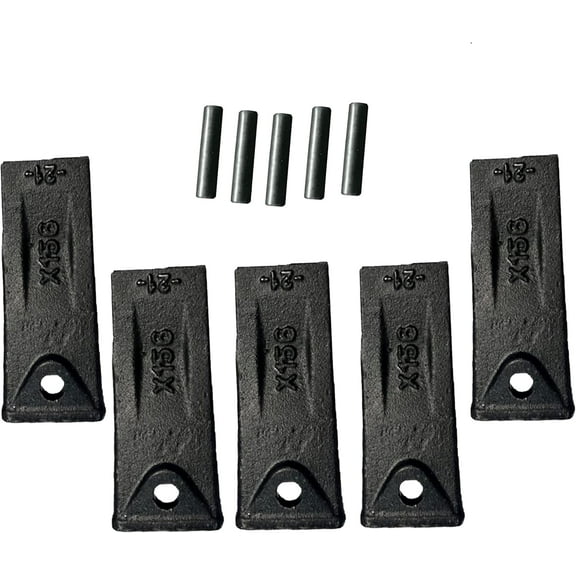 5Pk X156 Backhoe | Skid Steer | Mini Excavator Standard Bucket Teeth w/Pins FITS for Mini Excavator Short Bucket Teeth X156 X156S P156 6716001 TX156X (Teeth X156 5PK)