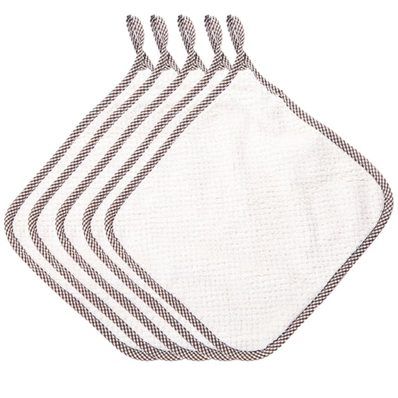 5Ppcs Kitchen Dish Cloths, Reusable Dish Towels, Microfiber Cleaning Cloth Dish Rag, Washable Super Absorbent Coral Velvet Cleaning Cloths for Cleaning Tableware, Kitchen, Bathroom