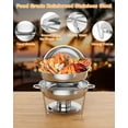 thumbnail image 1 of AOILE 5QT Chafing Dish Buffet Set of 2 Pack, Round Stainless Steel Food Warmers Buffet Servers Sets, Chafer with Food & Water Pan, Lid, Frame, Fuel Holder for Catering and Parties, 1 of 8