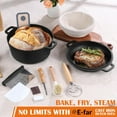thumbnail image 1 of 5QT Dutch Oven for Bread Baking, 2-IN-1 Cast Iron Pot with Skillet Lid & Sourdough Starter Kit, 1 of 6