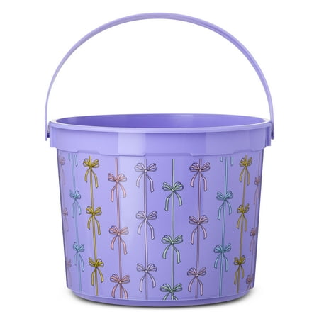 5-Quart Plastic Easter Bucket, Ribbon