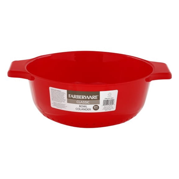 5QT RED PLASTIC COLANDER