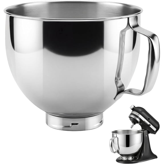 5QT Stainless Steel Mixer Bowl for KitchenAid 4.5-5 QT Tilt-Head Stand Mixers, with Anti-slip handle and Prominent Clasp, for KitchenAid Accessories and Attachments