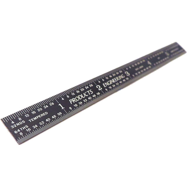 5R Flexible Machinist Ruler With Markings - 6 Inches, Black Chrome ...