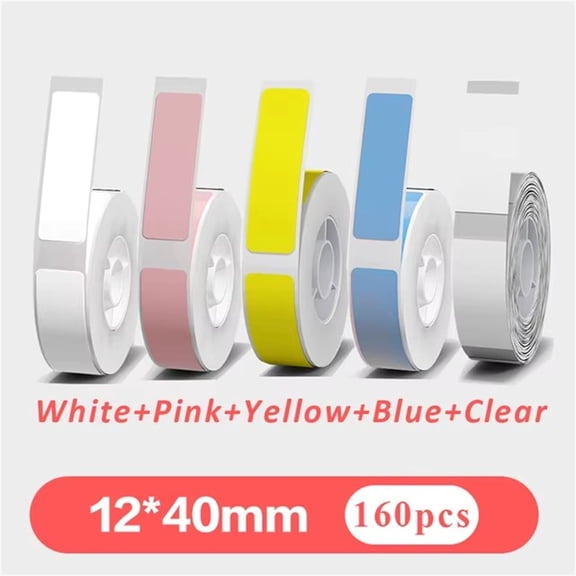 5ROlls 12x40mm P12Printer Thermal Paper Sticker Tape Label Paper for P11/P15/P50/B100/D30/HP1/HP3