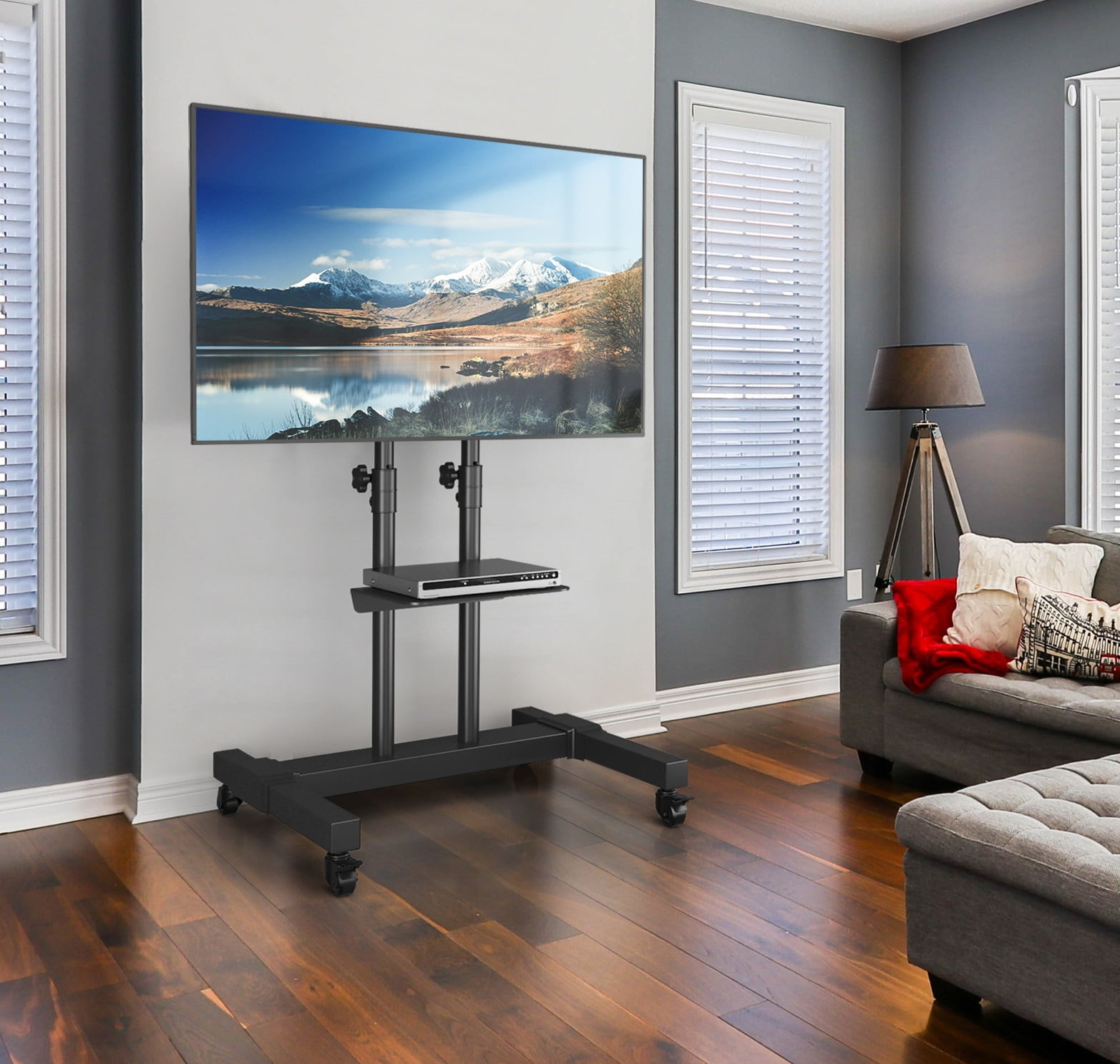Amazon swivel wood tv stand on wheels with mount for 3270 inch