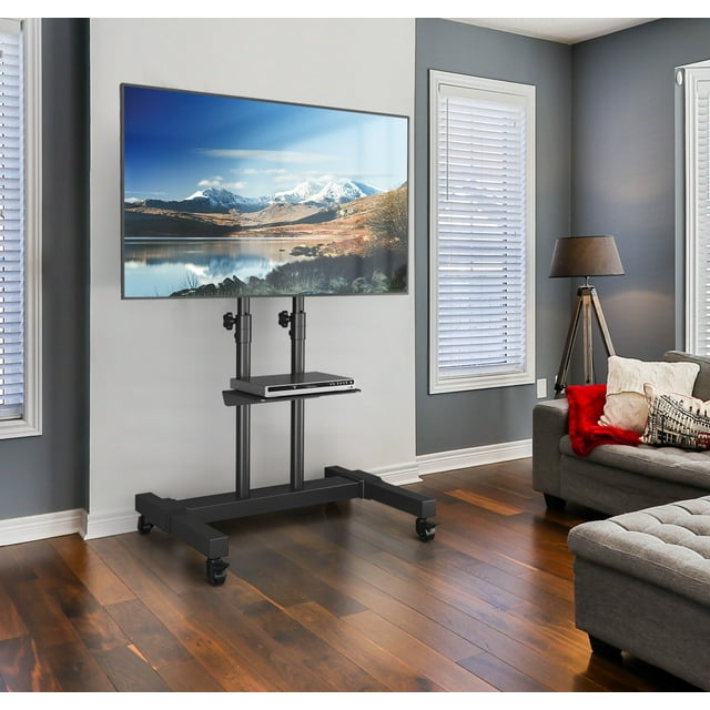 Rolling TV Stand Wheels for TVs up to 80 inch Tilt Upgraded