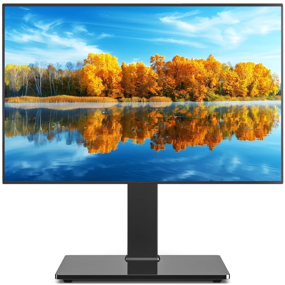 RTVR Universal Table Top TV Stand for 32 to 75 inch Flat Screen TVs, Height Adjustable Table Mount, Black