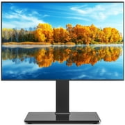 RTVR Universal Table Top TV Stand for 32 to 75 inch Flat Screen TVs, Height Adjustable Table Mount, Black