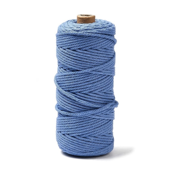 5Roll Cotton String Threads for Crafts Knitting Making Cornflower Blue 3mm about 109.36 Yards(100m)/Roll