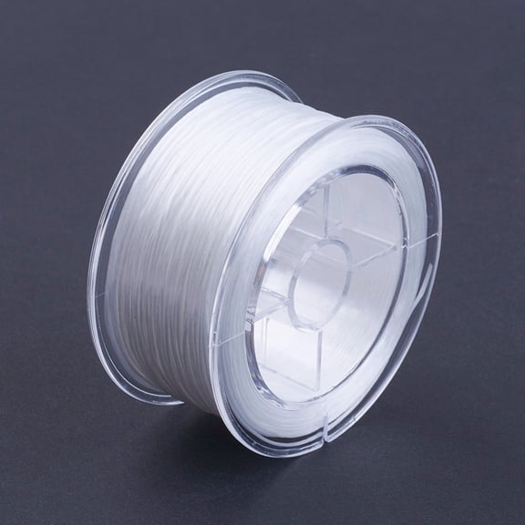 5Roll Flat Elastic Crystal String Elastic Beading Thread for Stretch Bracelet Making White 1mm about 54.68 yards(50m)/roll