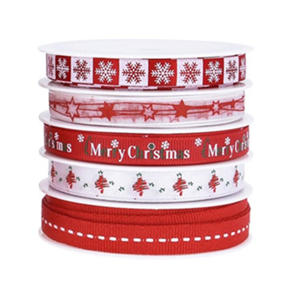 5Roll/Set Ribbon Roll for Handmade Projects Christmas Party Decoration Ribbon