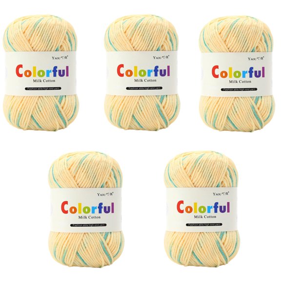 5Rolls Anti Pilling Dyed Acrylic Yarn 50grams Per Roll Milk Cotton Yarn for Clothing Scarves Blankets Knitting