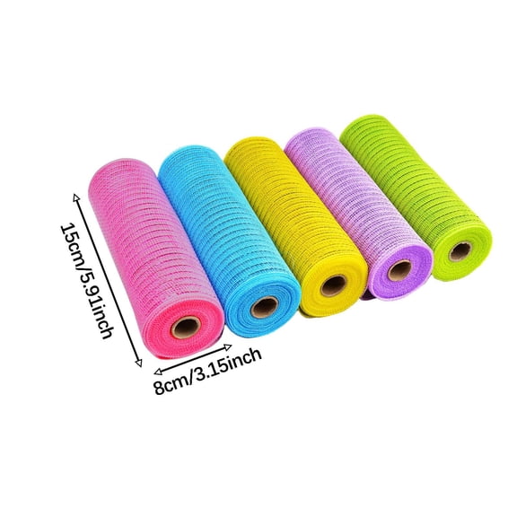 5Rolls Mesh Ribbon Rolls for Easter Wreaths Swags Birthday Crafts rating
