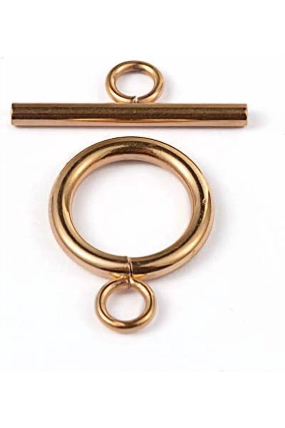 5Set 304 Stainless Steel Ring Toggle Clasps Real 18K Gold Plated Connectors Clasps Jewelry Clasps and Closures for Necklace Bracelet Jewelry Making DIY Crafts Ring: 16x12x2mm for DIY