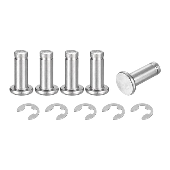 5Set M6x16mm 304 Stainless Steel Cylindrical Shaft Snap Ring Locating Pin