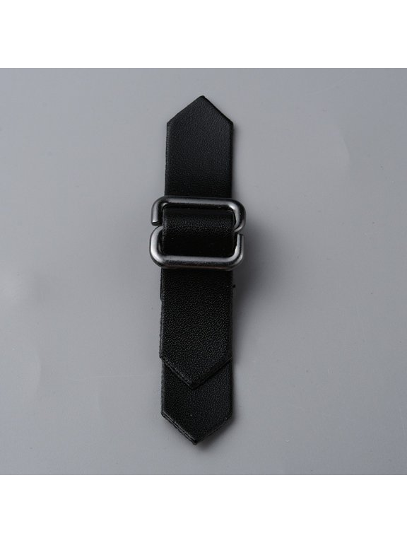 5Set PU Leather Buckles Tab Closures Cloak Clasp Fasteners with Zinc Alloy Findings Black 73~107x14.5x8mm