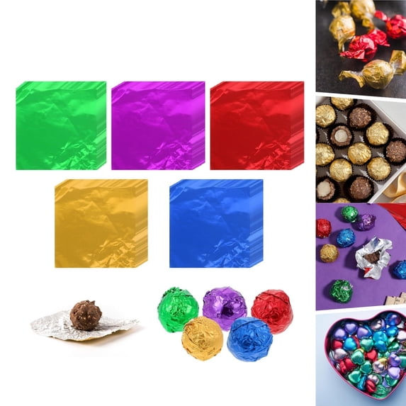 5Set of Homemade Candy Wrappers,4x4in Portable Candy Foil Wrappers,5 ...