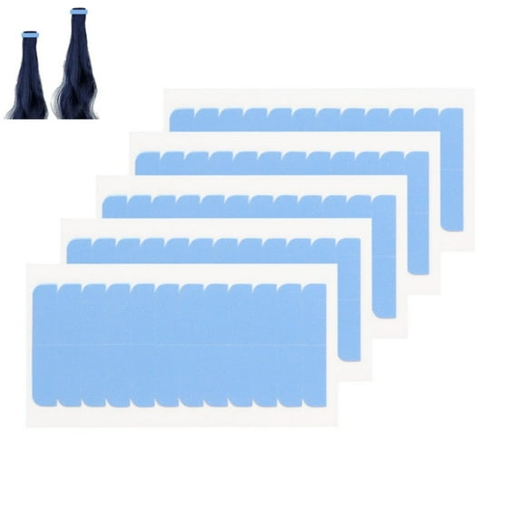 5Sheets Strong Adhesive Hair Tape,QZS Hair Extension Tool for Home,Blue Professional Strong Tapes for Home,Outdoor,1.57x0.3inch