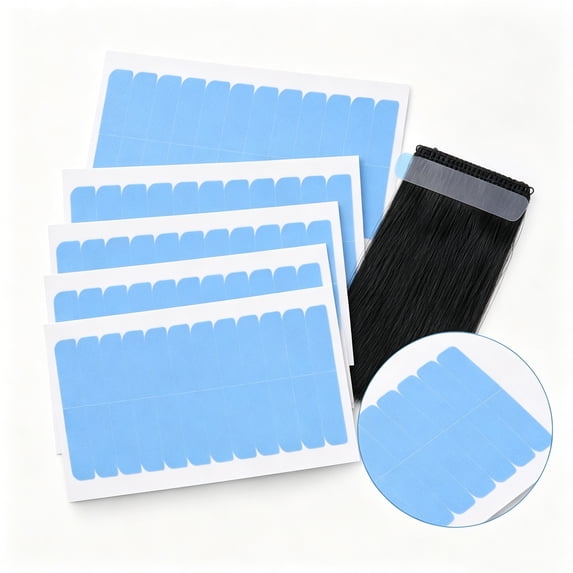 5Sheets Strong Adhesive Hair Tape,QZS Hair Extension Tool for Home,Blue Professional Strong Tapes for Home,Outdoor,1.57x0.3inch