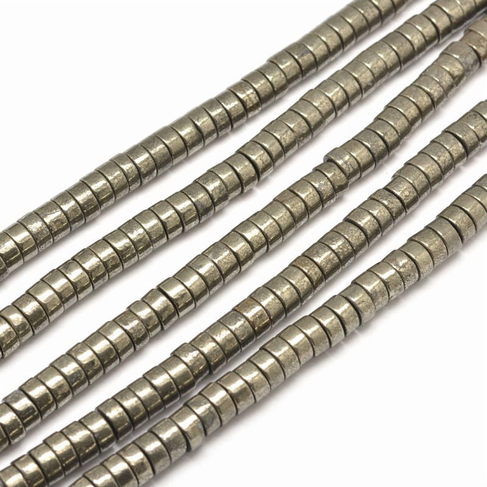 5Strand Flat Round/Disc Natural Pyrite Beads Strands Heishi Beads 6x4mm ...