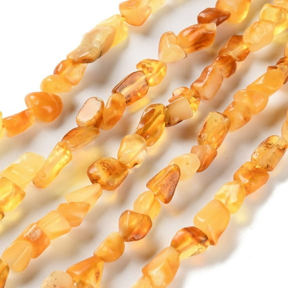 5Strand Natural Amber Beads Strands Nuggets Tumbled Stone 4.5~11.5x3~7x3.5~6mm Hole: 1~1.2mm 48~68pcs/strand 15.35~15.94''(39~40.5cm)