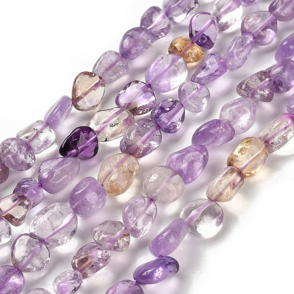 5Strand Natural Ametrine Beads Strands Nuggets Tumbled Stone 7~13x4.5~10x4.5~10mm Hole: 1.2mm 44~46pcs/strand 15.08''~16.14''(38.3~41cm)