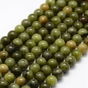 NOBRAND 5Strand Natural Chinese Jade Beads Strands TaiWan Jade Round 6mm Hole: 1mm 58~60pcs/strand 15 inch