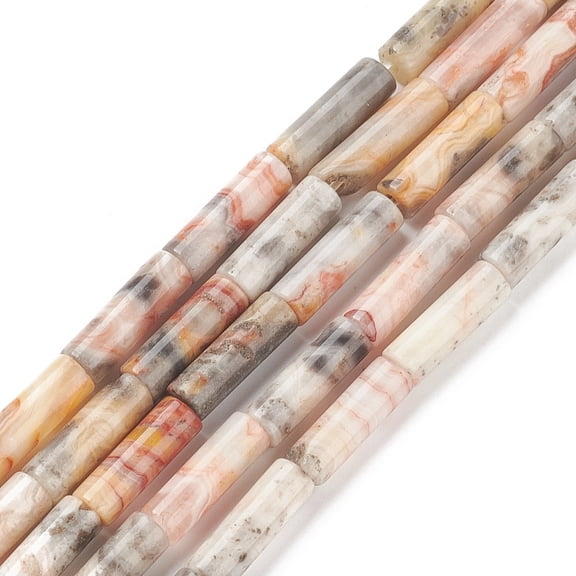5Strand Natural Crazy Lace Agate Beads Strands Column 13~14x4mm Hole: 1mm 30pcs/strand 15.9 inch(40.5cm)