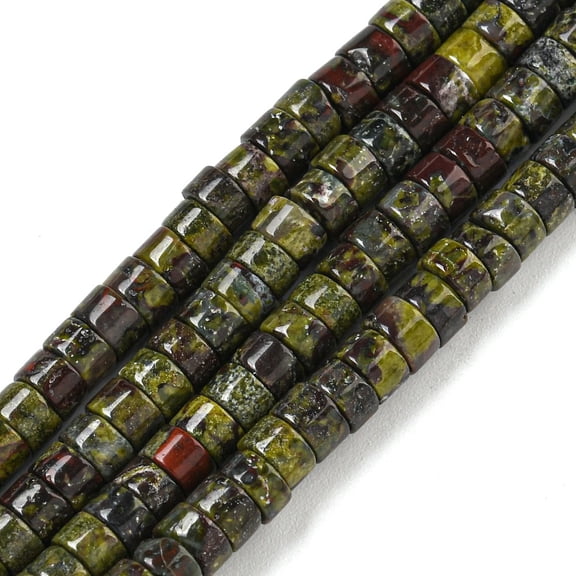 5Strand Natural Dragon Blood Jasper Beads Strands Heishi Beads Disc 4.5x2.5mm Hole: 1mm about 140pcs/strand 14.96 inch(38cm)