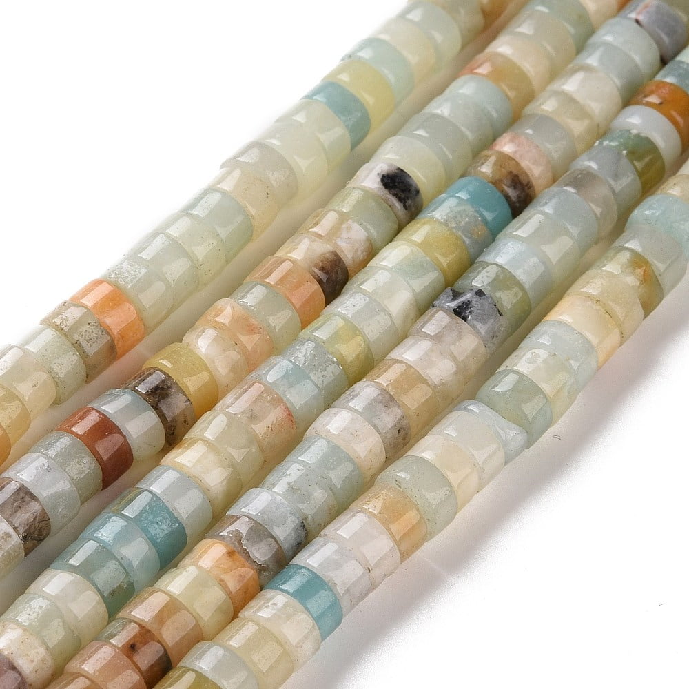 5Strand Natural Flower Amazonite Beads Strands Heishi Beads Flat Round/Disc 6x3mm Hole: 1.2mm about 117pcs/strand 14.69''(37.3cm)