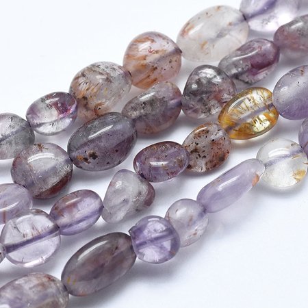 5Strand Natural Purple Lodolite Quartz Beads Strands Nuggets 5~7mm Hole: 0.8mm about 55~60pcs/strand 15.7 inch(40cm)