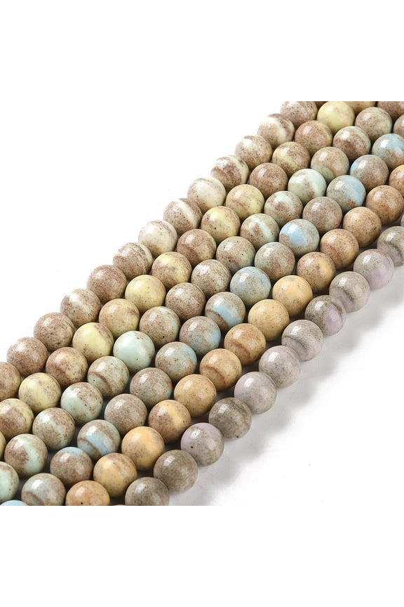 5Strand Natural Rainbow Alashan Agate Beads Strands Dyed Two Tone Round Mixed Color 8mm Hole: 0.7mm about 50pcs/strand 15.94 inch(40.5cm)