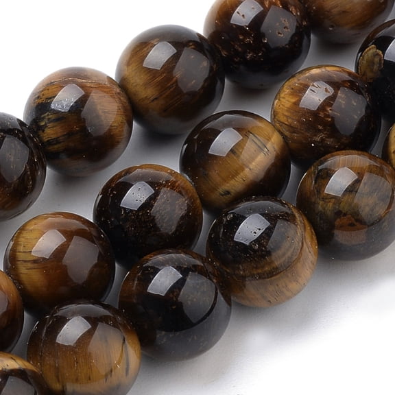 5Strand Natural Tiger Eye Beads Strands Round 10mm Hole: 1mm 36~38pcs/strand 15 inch