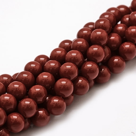 5Strand Shell Pearl Beads Strands Grade A Round Dark Red 8mm Hole: 0.9mm about 47pcs/strand 15.5 inch