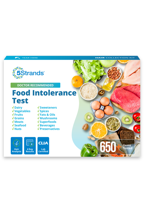 Food Intolerance Test, Accurate Hair Analysis, 658 Items Tested, at Home Food Sensitivity Test Kit for Adults & Kids, Gut Health Test, Results in 4 Days
