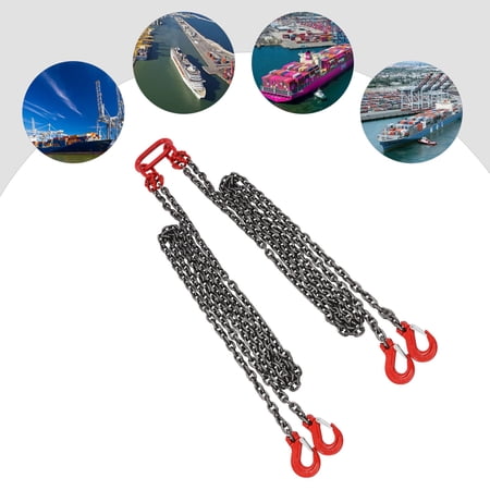 5T 10FT Chain Sling Mining Lifting Moving Link Hoisting Crane Self-locking Hook