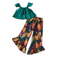 thumbnail image 1 of 5T Baby Girls Clothes 5T Girls 2PCS Outfits Set Toddler Girls Sleeveless Top Pants Set Green, 1 of 6