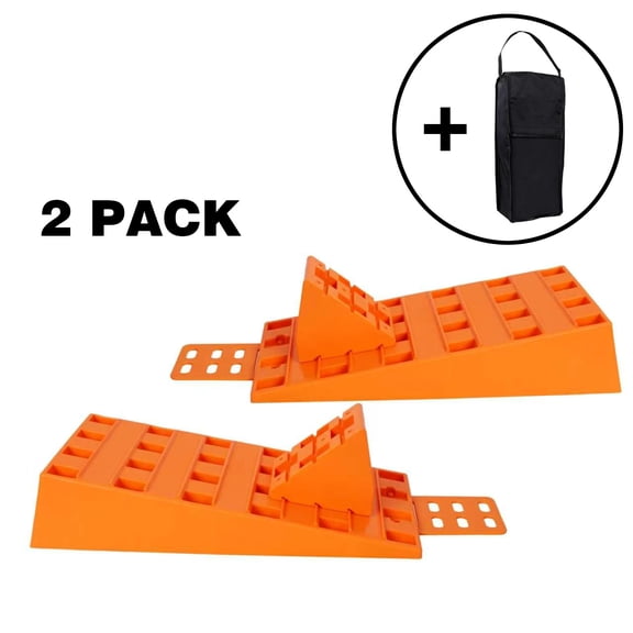 5T Caravan Levelling Ramps, Heavy Duty RV Leveling Ramps Set with 2 Wheel Chocks, Camper Trailer Levelers for Motorhome, Travel Trailer, Camper