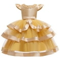 thumbnail image 1 of 5T, Girl yellow ruffle dress for wedding, pageant, graduation, birthday, new year and Eid ages 5 years old., 1 of 3