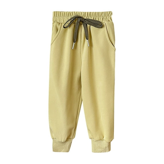 5T Girls Pants Toddler Boy Joggers 3 Pack Toddler Boys And Girls Cotton Pull On Sweatpant With Drawstring 18-24 Months Yellow