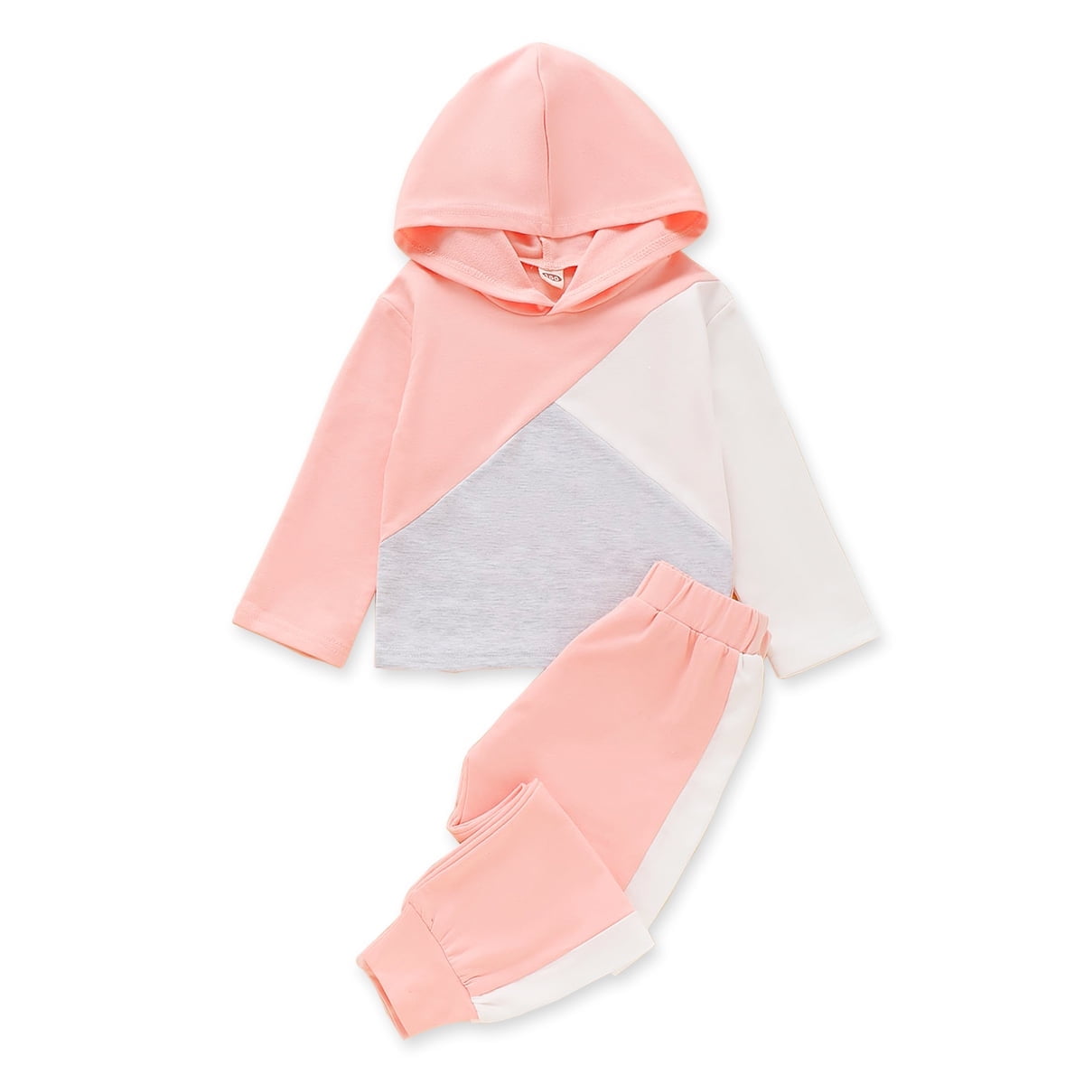 5T Kids Girl Clothes Little Girl Outfits Hooded Long Sleeve Tops Pants Set Little Girl Fall Clothing Outfits Pink 5-6 Years Little Girl Clothes
