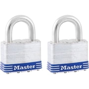 Master Lock Padlock 5T Laminated Steel Pin Tumbler - Non-Rekeyable, Keyed Alike, Blue   Residential Use, Standard Application