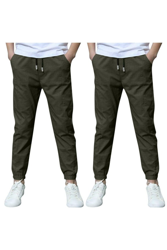 5T Pants Baggy Casual Jogging Pants for Teen BoysBoy's Solid Color Cotton 2Pc Pants Casual Pants Loose Pants Casual Outerwear Pants Sweatpants