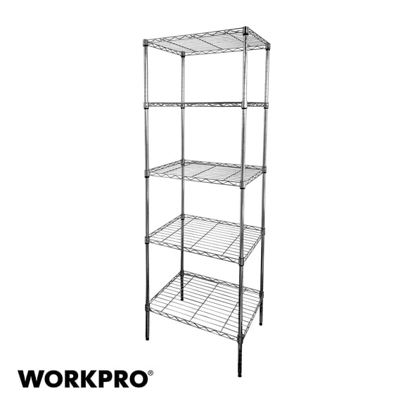 WorkPro 5-Tier Chrome Slim Wire Shelving
