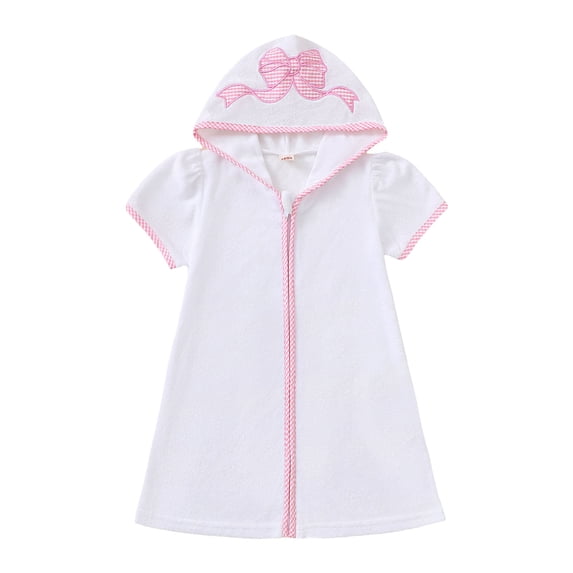 5T Swimsuit Girls One Piece Toddler Boy Girl Terry Cloth Swim Cover Up Duck/Golf Print Beach Coverup Hoodie Kids Bathing Suit Kimono Cover Ups